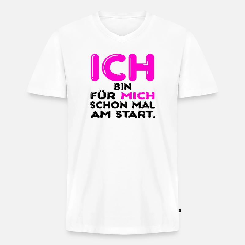 Eigenverantwortung Starten - Männer Premium Bio T-Shirt mit V-Ausschnitt - Weiß