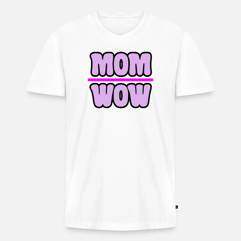 Mama - Männer Premium Bio T-Shirt mit V-Ausschnitt - Weiß