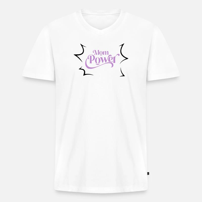 Mama-Macht - Männer Premium Bio T-Shirt mit V-Ausschnitt - Weiß