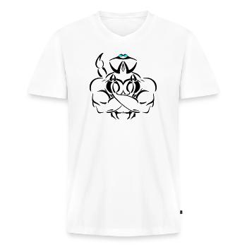 Alpha scorpio Deluxe - Männer Premium Bio T-Shirt mit V-Ausschnitt - Weiß - Vorne - Nico (187cm)