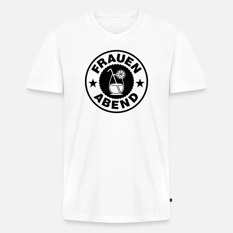 Frauen Abend Cocktail - Männer Premium Bio T-Shirt mit V-Ausschnitt - Weiß