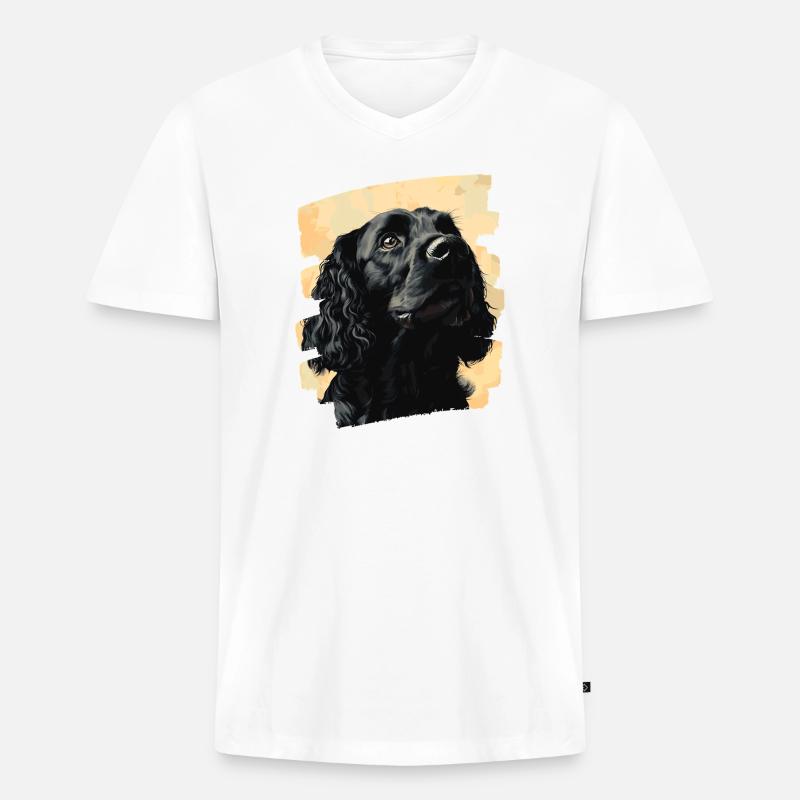 Cocker Spaniel - Männer Premium Bio T-Shirt mit V-Ausschnitt - Weiß