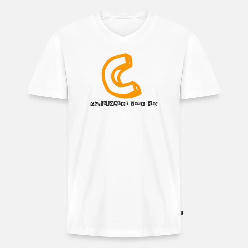 Christopher kann das Abstrakter Kaugummi-Print - Männer Premium Bio T-Shirt mit V-Ausschnitt - Weiß