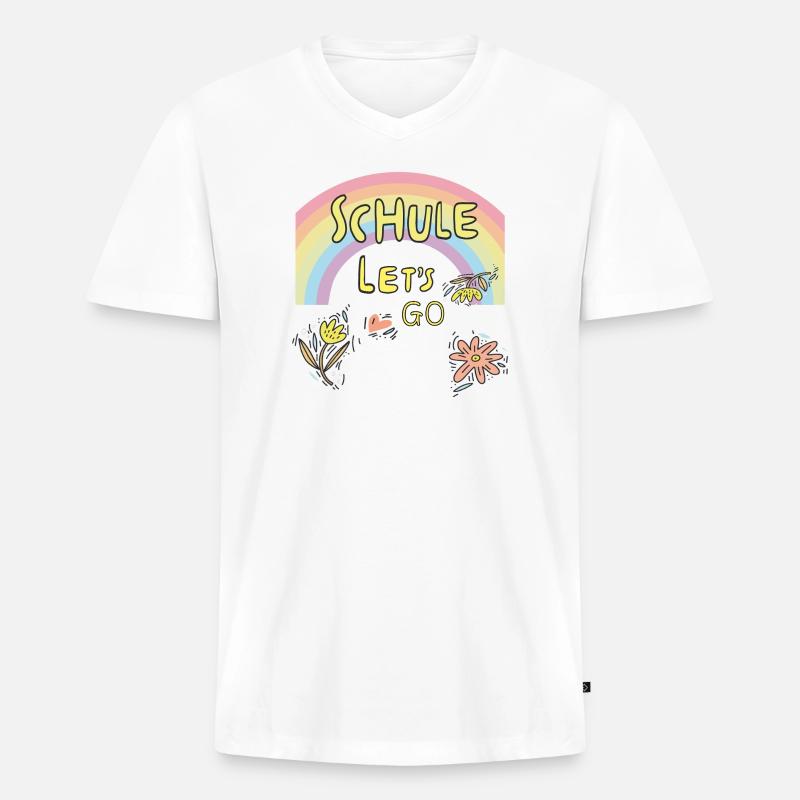 Schule Einschulung - Männer Premium Bio T-Shirt mit V-Ausschnitt - Weiß