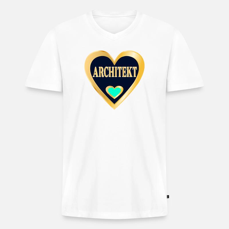 ARCHITEKTUR BERUF STUDIUM ARCHITEKT - Männer Premium Bio T-Shirt mit V-Ausschnitt - Weiß