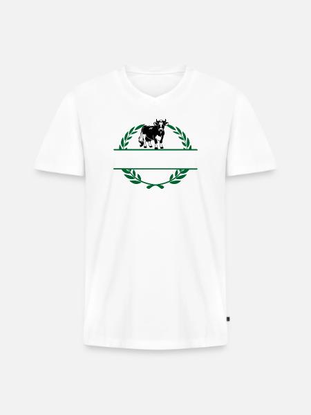 Dairy cow with its own name - Men's Premium Organic T-shirt with V-neck - white