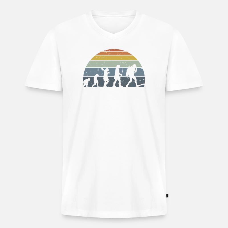 Die Evolution des Silhouettendesigns der Menschheit - Männer Premium Bio T-Shirt mit V-Ausschnitt - Weiß