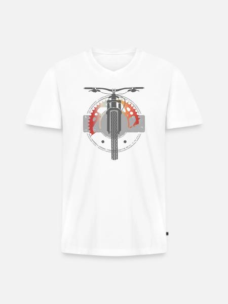 MTB Vers01 - Männer Premium Bio T-Shirt mit V-Ausschnitt - Weiß