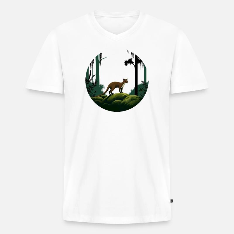 Fossa - Männer Premium Bio T-Shirt mit V-Ausschnitt - Weiß