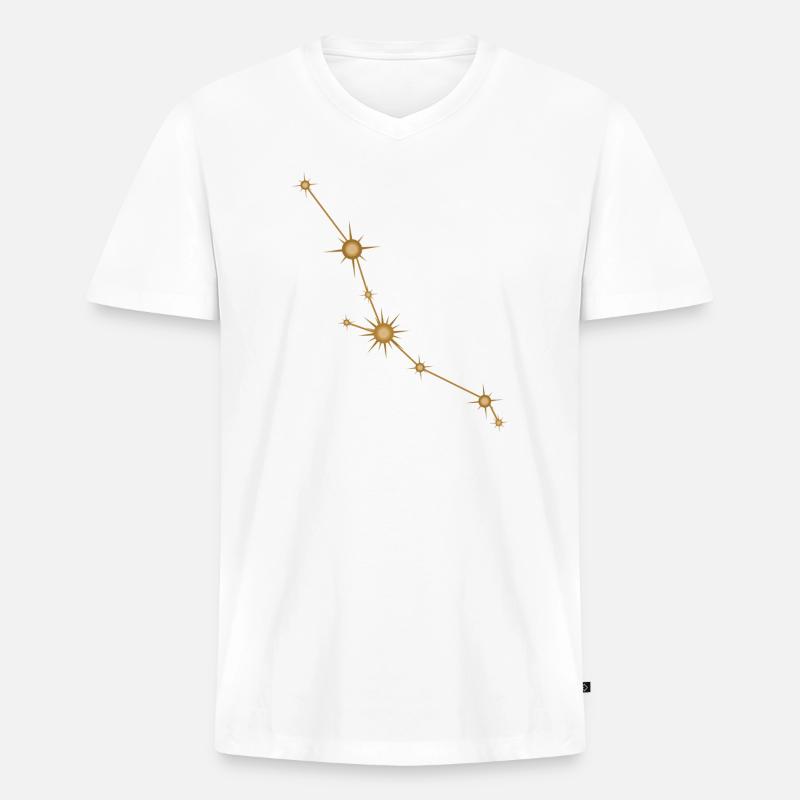 Sternbild Stier Sternzeichen Sternzeichen Golden - Männer Premium Bio T-Shirt mit V-Ausschnitt - Weiß