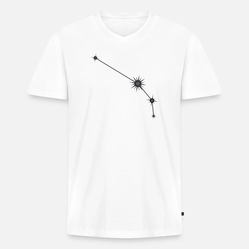 Widder Stern Sternbild Sternzeichen Schwarz & Grau - Männer Premium Bio T-Shirt mit V-Ausschnitt - Weiß