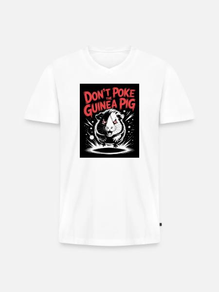 Warnung vor gefährlichem Meerschweinchen - Men's Premium Organic T-shirt with V-neck - white
