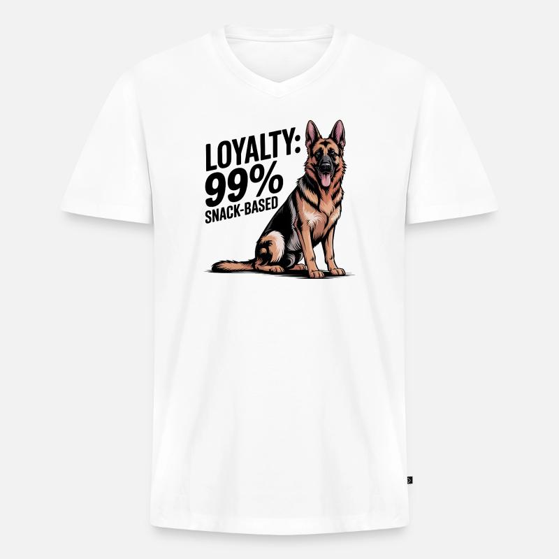 Deutscher Schäferhund Kunst - Männer Premium Bio T-Shirt mit V-Ausschnitt - Weiß