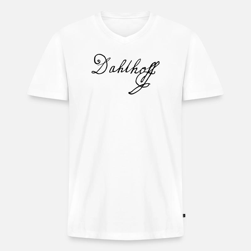 Dahlhoff - Männer Premium Bio T-Shirt mit V-Ausschnitt - Weiß