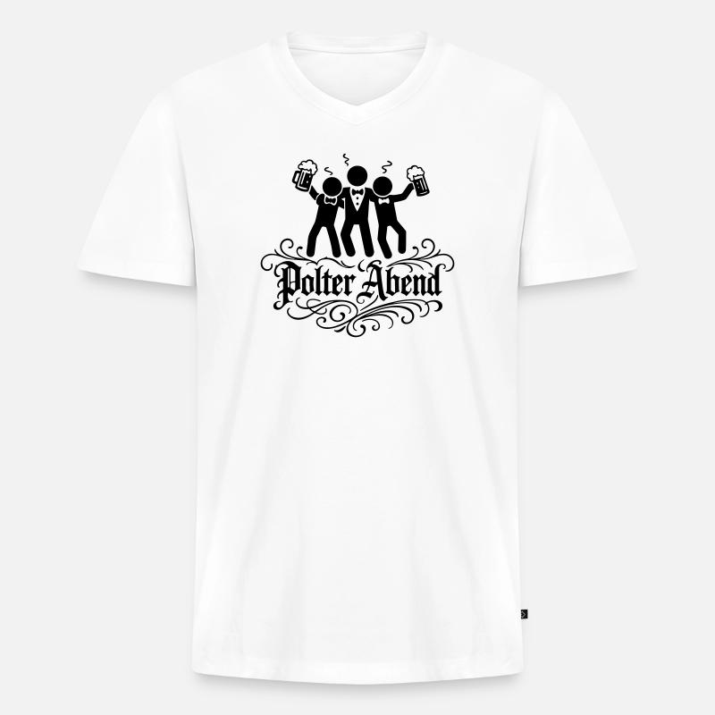 Polterabend Bräutigam Party - Männer Premium Bio T-Shirt mit V-Ausschnitt - Weiß
