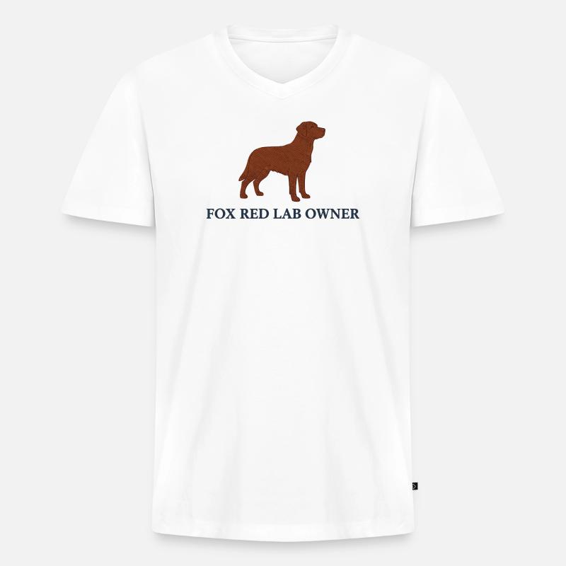 Fox red Labrador Logo - Männer Premium Bio T-Shirt mit V-Ausschnitt - Weiß