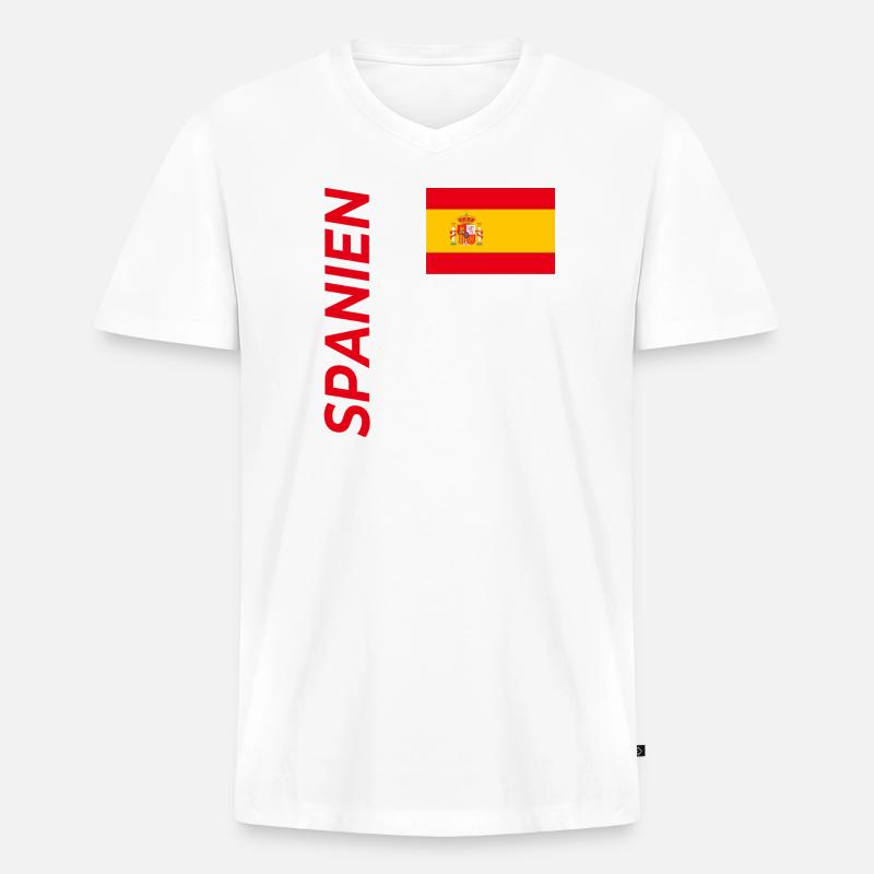 Granada - Männer Premium Bio T-Shirt mit V-Ausschnitt - Weiß