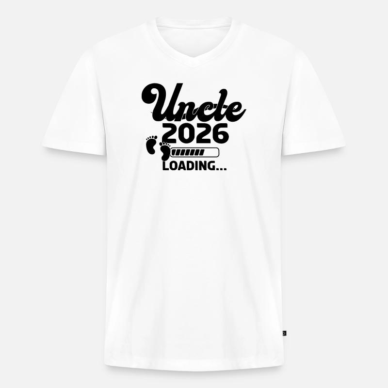 Uncle 2026 Loading - Männer Premium Bio T-Shirt mit V-Ausschnitt - Weiß