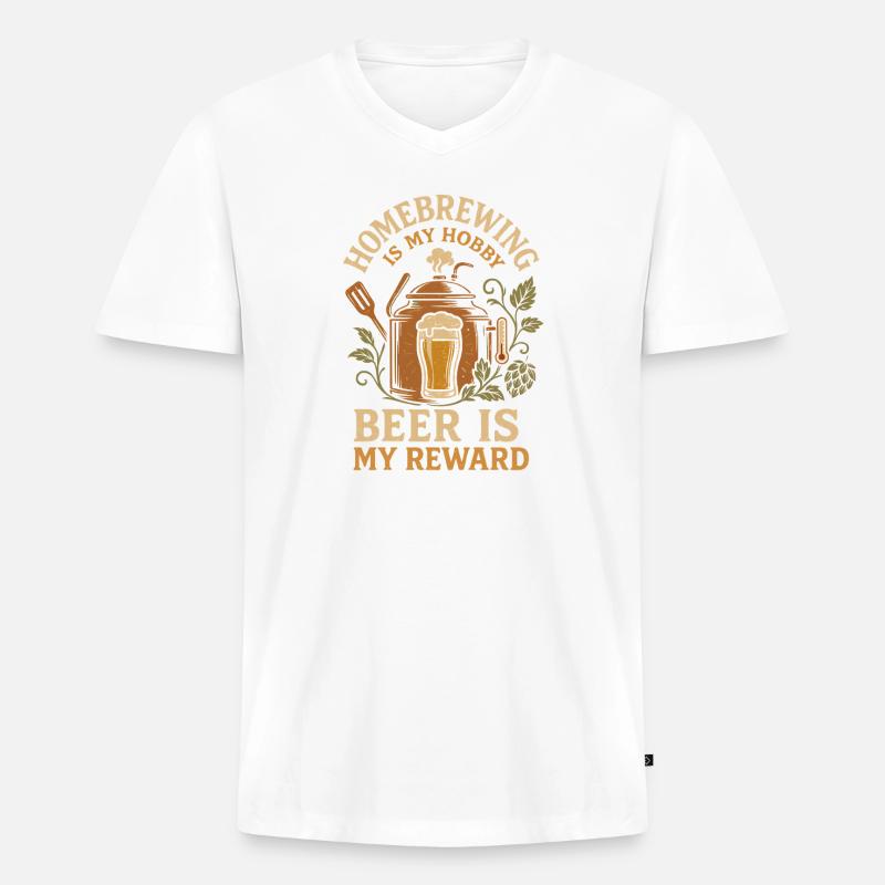 Kein Eiskaffee, sondern Cold Brew - Männer Premium Bio T-Shirt mit V-Ausschnitt - Weiß
