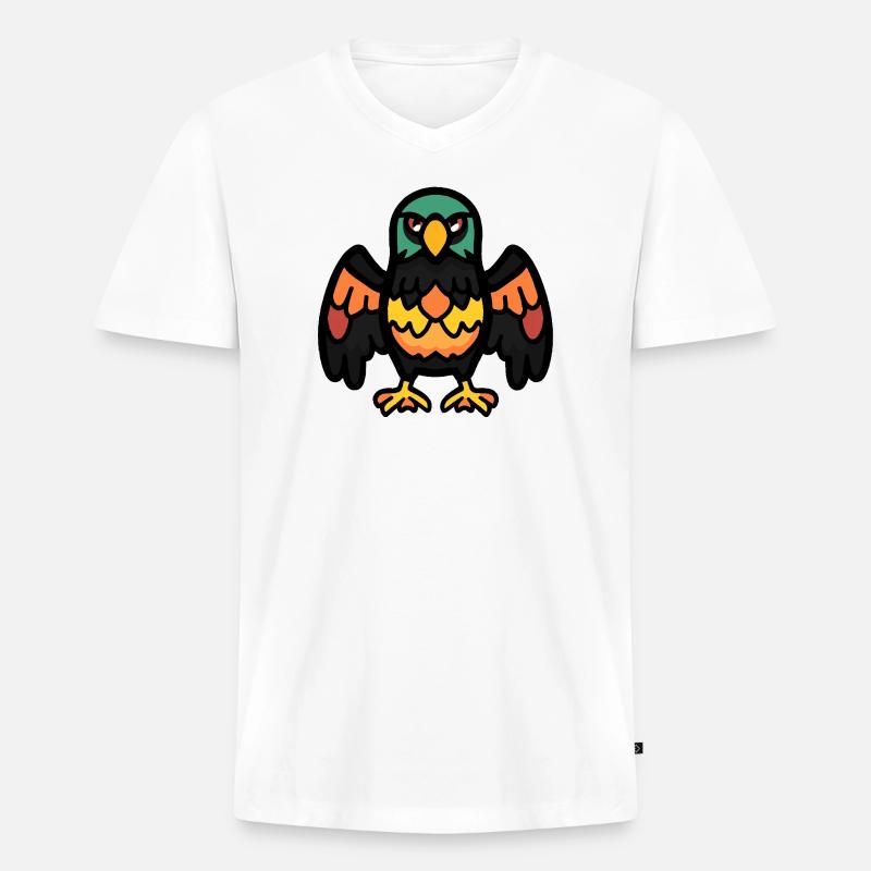 Adler Halloween Comic Lustig - Männer Premium Bio T-Shirt mit V-Ausschnitt - Weiß