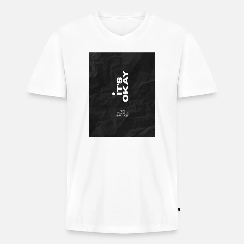 SILENZ - Männer Premium Bio T-Shirt mit V-Ausschnitt - Weiß