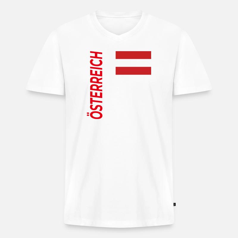Tannheim - Männer Premium Bio T-Shirt mit V-Ausschnitt - Weiß
