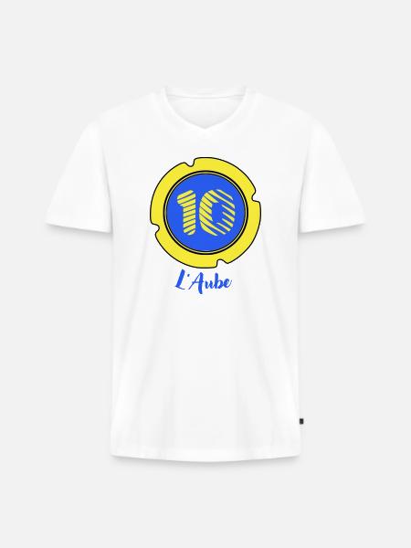 Logo of the Aube department 10 - Men's Premium Organic T-shirt with V-neck - white