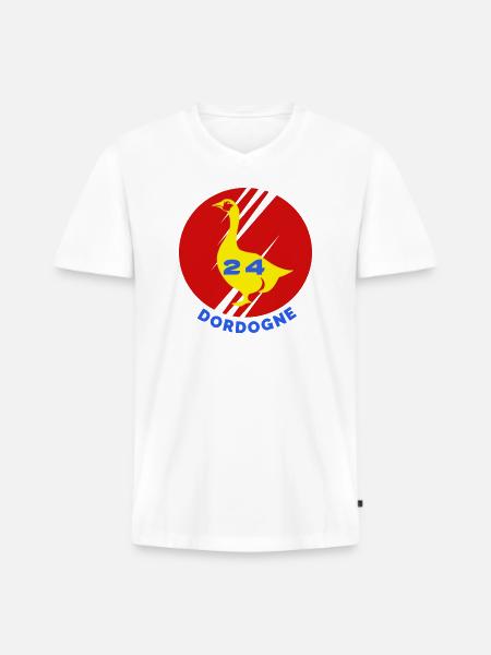 Dordogne 24 - T-shirt encolure en V Premium bio Homme - blanc