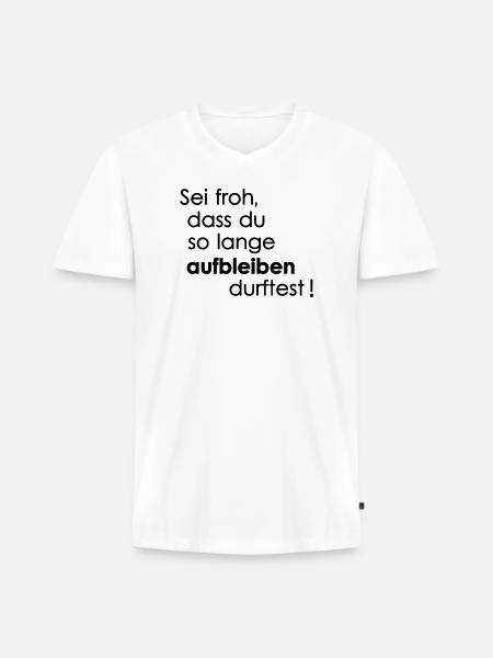 Veiller - T-shirt encolure en V Premium bio Homme - blanc