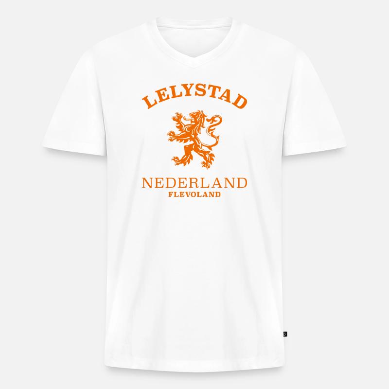 Lelystad Norway Norwegen - Männer Premium Bio T-Shirt mit V-Ausschnitt - Weiß