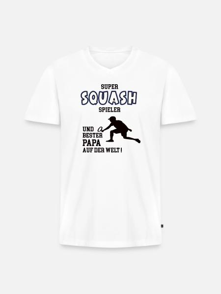 Squash Player Squasher Dad Father Man - Men's Premium Organic T-shirt with V-neck - white