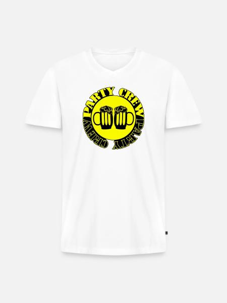 Party Crew Beer - Men's Premium Organic T-shirt with V-neck - white