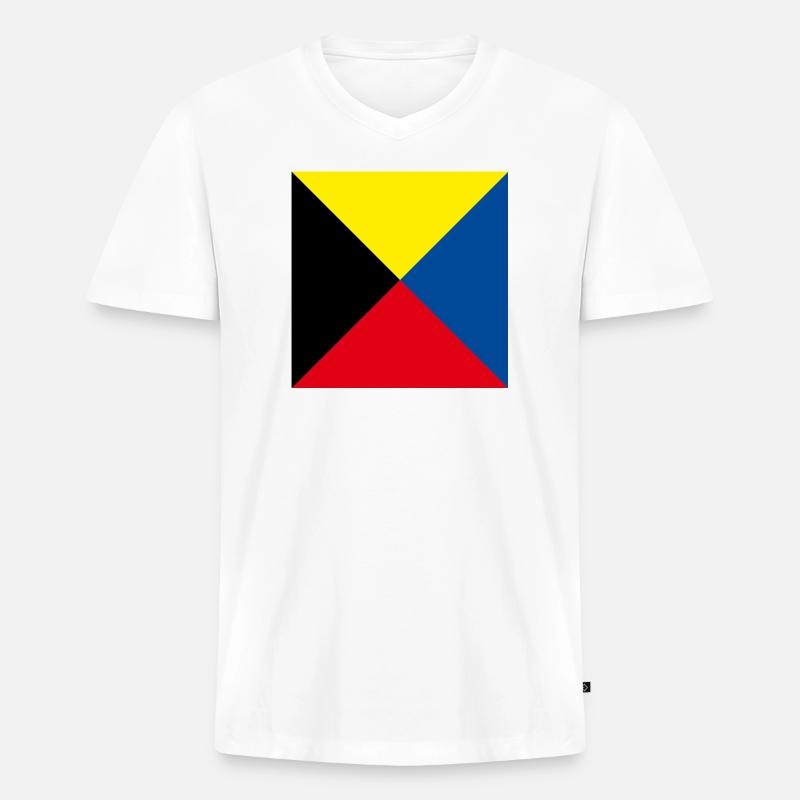 I_Require_A_Tug_Flag - Männer Premium Bio T-Shirt mit V-Ausschnitt - Weiß