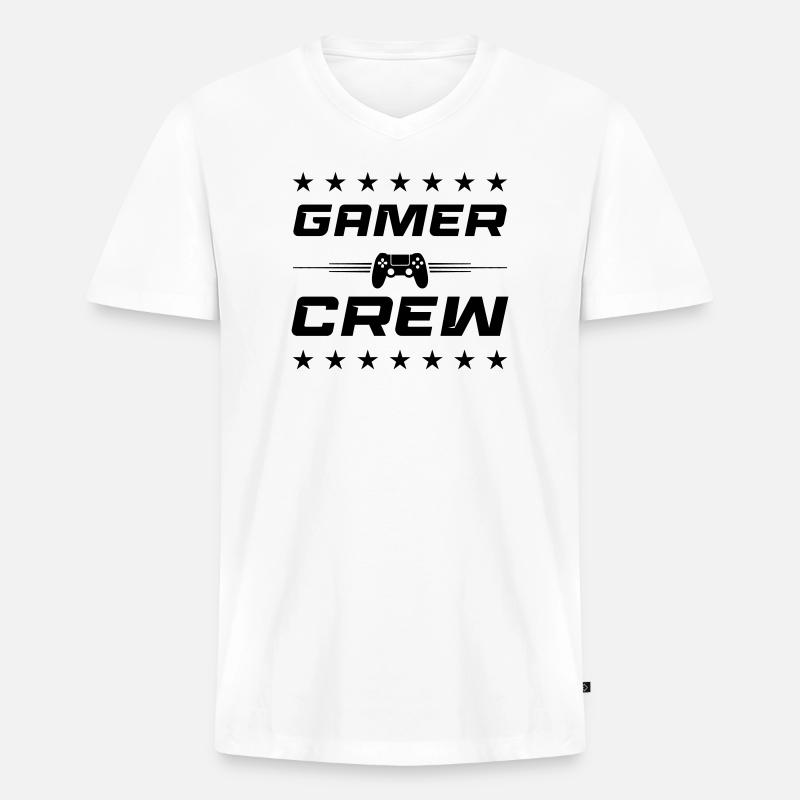 Gamepad Controller  - Männer Premium Bio T-Shirt mit V-Ausschnitt - Weiß