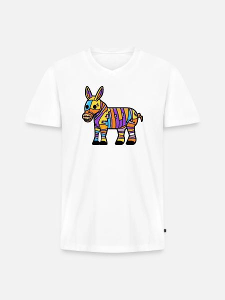 Donkey Halloween Zombie - Men's Premium Organic T-shirt with V-neck - white
