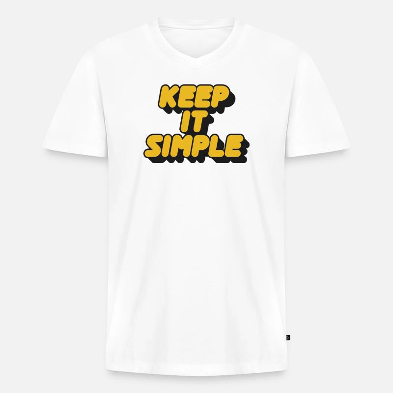 Keep It Simple Retro Bold - Männer Premium Bio T-Shirt mit V-Ausschnitt - Weiß