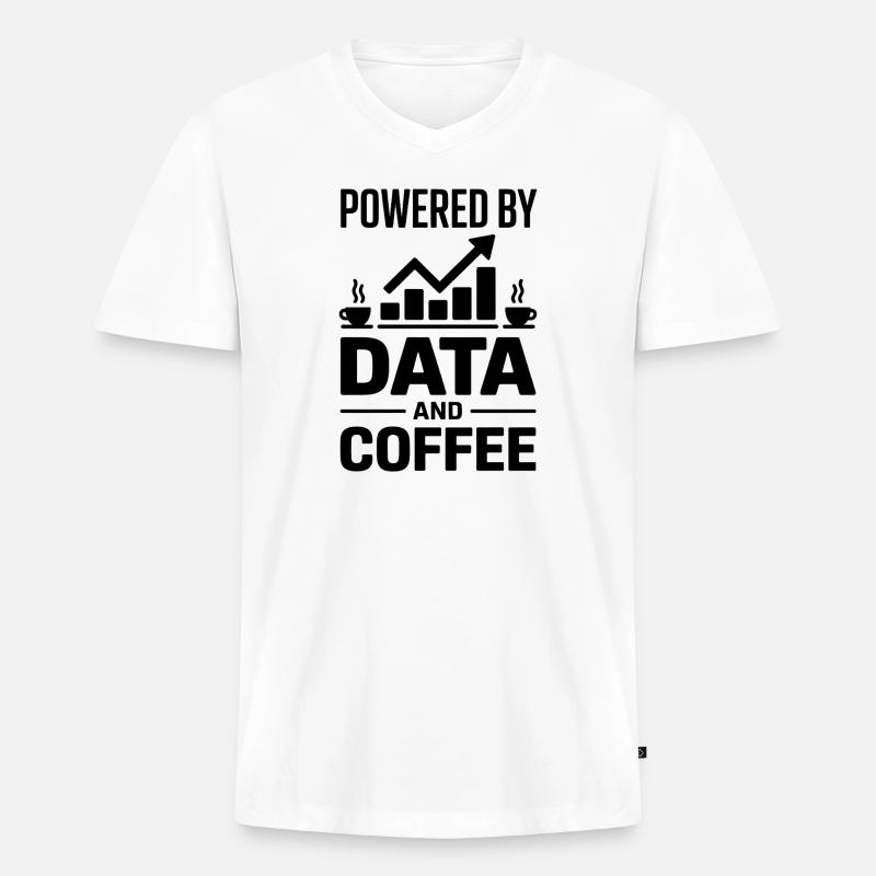 Datenanalyst Spruch Lustiges Datenanalyst Geschenk - Männer Premium Bio T-Shirt mit V-Ausschnitt - Weiß