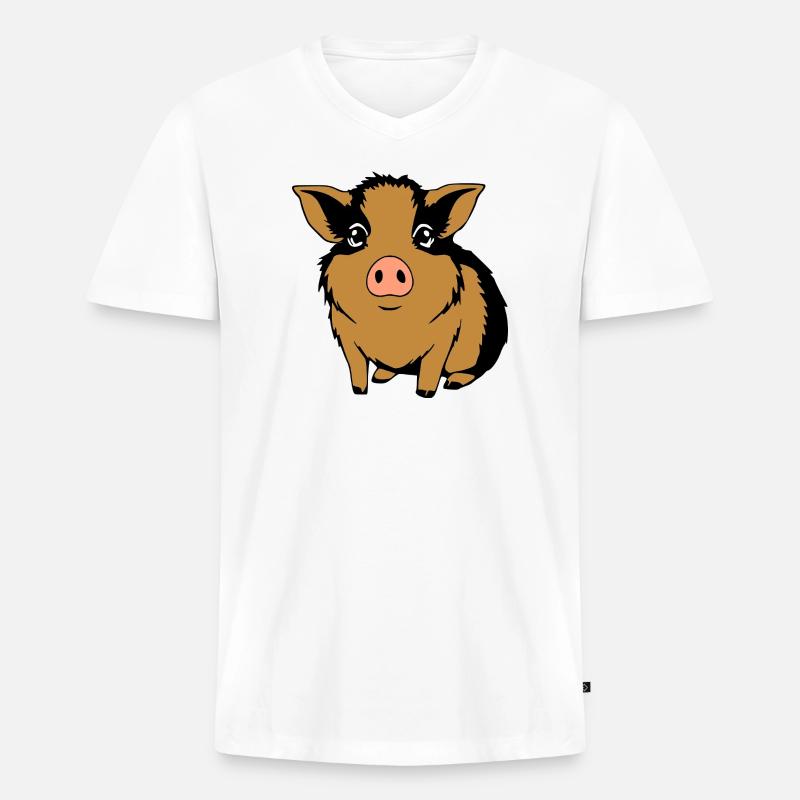 Meerschweinchen T-shirt Geschenk - Männer Premium Bio T-Shirt mit V-Ausschnitt - Weiß