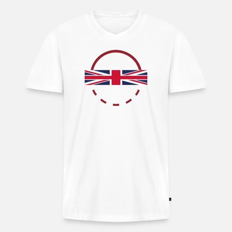 Union Jack Arc Emblem - Männer Premium Bio T-Shirt mit V-Ausschnitt - Weiß