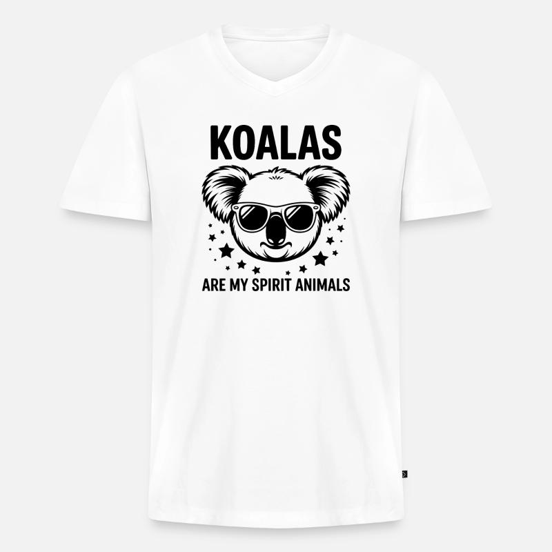 Koala Spruch Koalas Lustiges Koala Geschenk - Männer Premium Bio T-Shirt mit V-Ausschnitt - Weiß