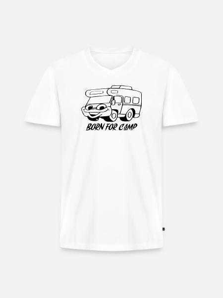 Born for Camp - Men's Premium Organic T-shirt with V-neck - white