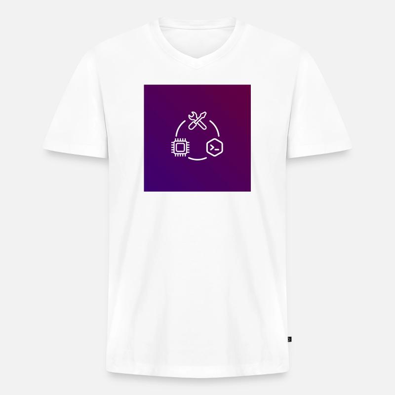 Outil de code de puce TechKreis - T-shirt encolure en V Premium bio Homme - blanc