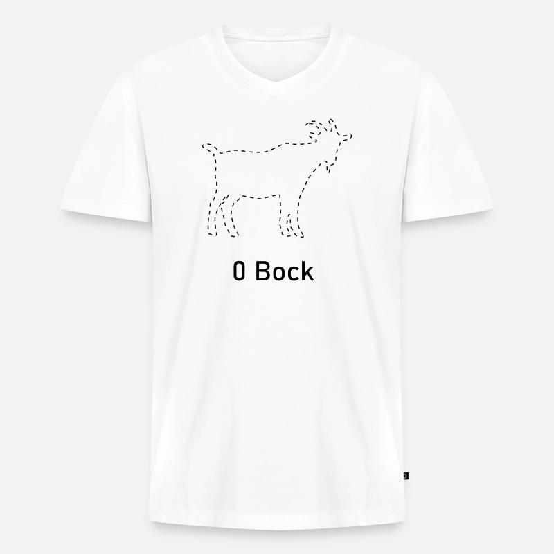 Null Bock - Männer Premium Bio T-Shirt mit V-Ausschnitt - Weiß