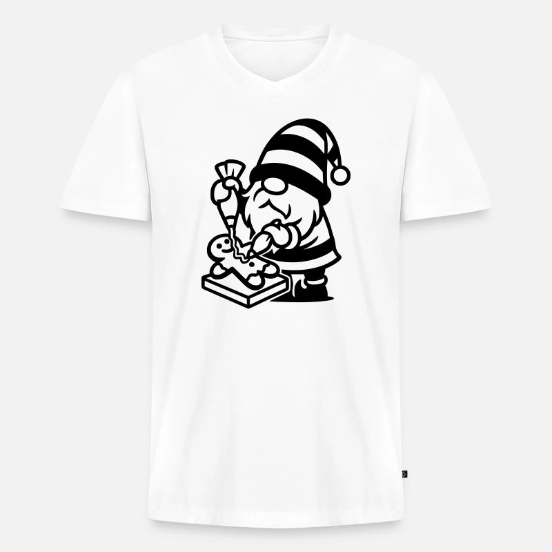 wicht lebkuchen backen - Männer Premium Bio T-Shirt mit V-Ausschnitt - Weiß