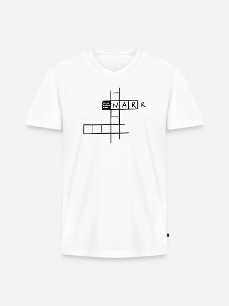 Lunatic with 3 letters - Men's Premium Organic T-shirt with V-neck - white