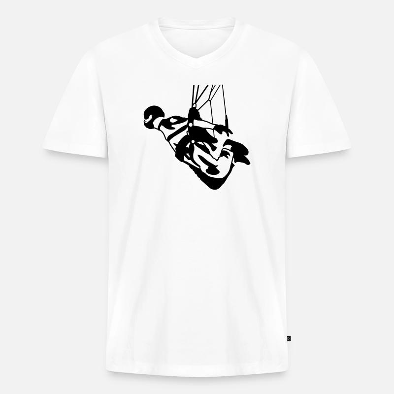 Swooping - Männer Premium Bio T-Shirt mit V-Ausschnitt - Weiß