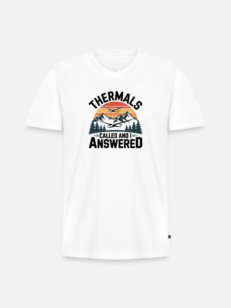 Glider thermals call, I answer – gliding - Men's Premium Organic T-shirt with V-neck - white