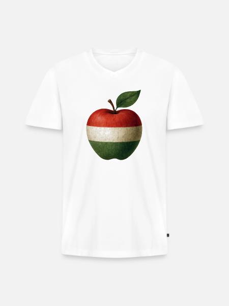 Hongrie - T-shirt encolure en V Premium bio Homme - blanc