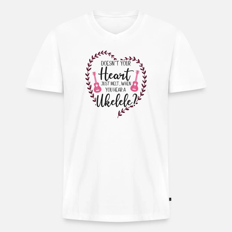 Hawaiian Ukulele Uke Doesn't Your - Männer Premium Bio T-Shirt mit V-Ausschnitt - Weiß
