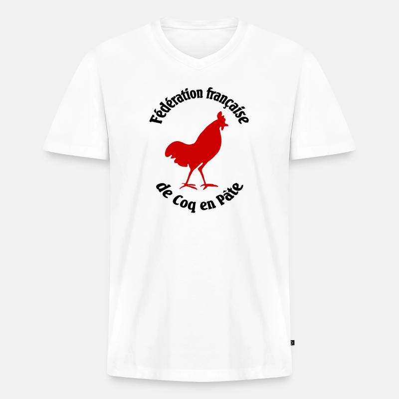 Französische Föderation von Hahnen in Paste - Männer Premium Bio T-Shirt mit V-Ausschnitt - Weiß